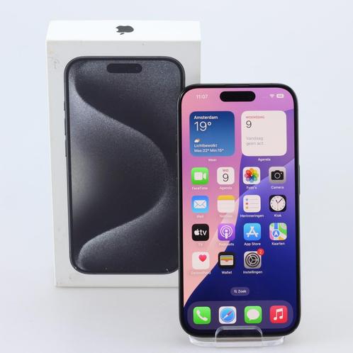 iPhone 15 Pro 128GB Titanium Black Apple Garantie, Telecommunicatie, Mobiele telefoons | Apple iPhone, Zo goed als nieuw