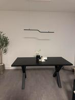 Moderne zwarte eettafel (170x80 cm), Huis en Inrichting, Tafels | Eettafels, Ophalen, Eikenhout, 50 tot 100 cm, Zo goed als nieuw