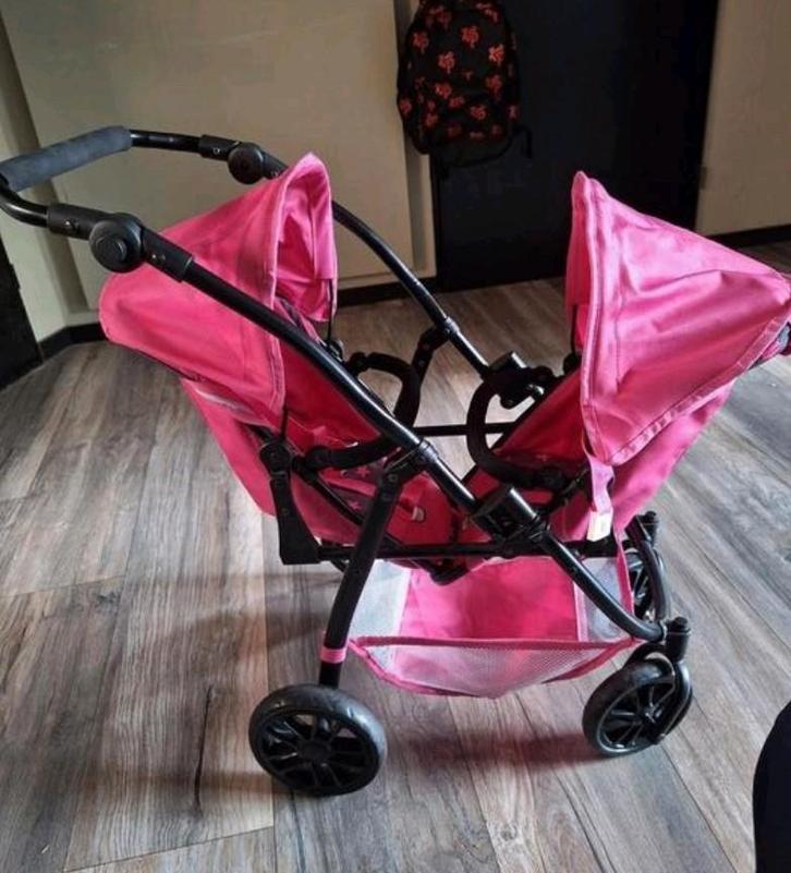 Poppenwagen tweeling verjaardag/sinterklaas/kerstcadeau, Kinderen en Baby's, Speelgoed | Poppen, Zo goed als nieuw, Ophalen