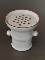 Bloemenvaas met steekrooster, Gebruikt, Wit, Aardewerk of Porselein, Ophalen of Verzenden