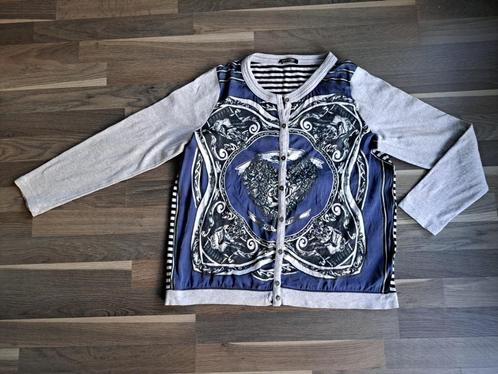 Shirt-cardigan Margittes, met pure zijde, 44, Kleding | Dames, Truien en Vesten, Zo goed als nieuw, Maat 42/44 (L), Blauw, Ophalen of Verzenden