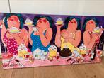 Schilderij vrolijke “Dikke dames”, Antiek en Kunst, Kunst | Schilderijen | Modern, Ophalen