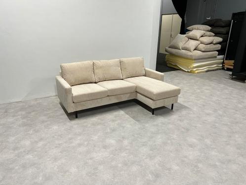 Nieuw GRATIS LEVERING beige ribstof loungebank 200x135, Huis en Inrichting, Banken | Bankstellen, Nieuw, Vierpersoons of meer