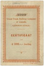 Grand Trunk Railway Compagy of Canada 1902, Verzenden, Voor 1920, Aandeel
