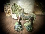Paardje Antiek op wieltjes Curiosa Brons koper dier vintage, Antiek en Kunst, Verzenden