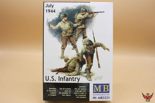 Master Box 1/35 US Infantry July 1944, Hobby en Vrije tijd, Modelbouw | Figuren en Diorama's, Nieuw, Figuur of Figuren, 1:35 tot 1:50