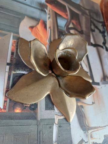 Lotus Kandelaar - Sfeervolle Kandelaar  messing  koper beschikbaar voor biedingen