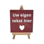 Gekleurd tegeltje met eigen tekst en standaard, Huis en Inrichting, Woonaccessoires | Tekstborden en Spreuken, Ophalen of Verzenden