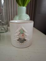 Kerst Kandelaar - Wit porselein, Wit, Ophalen of Verzenden, Zo goed als nieuw, Metaal