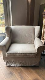 Loveseat fauteuil linnen zand Hoffz style, Huis en Inrichting, Fauteuils, Ophalen, 75 tot 100 cm, 100 tot 125 cm, Stof