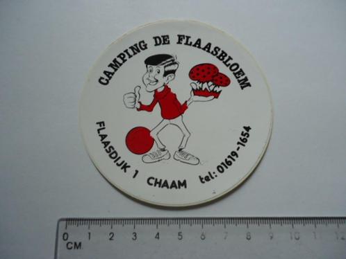 sticker oud CHAAM camping DE FLAASBLOEM camper caravan auto, Verzamelen, Stickers, Zo goed als nieuw, Bedrijf of Vereniging, Verzenden