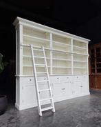 XXL Witte Boekenkast | Bibliotheekkast met ladder #2675, Niet ingevuld, Gebruikt, Met deur(en), 200 cm of meer