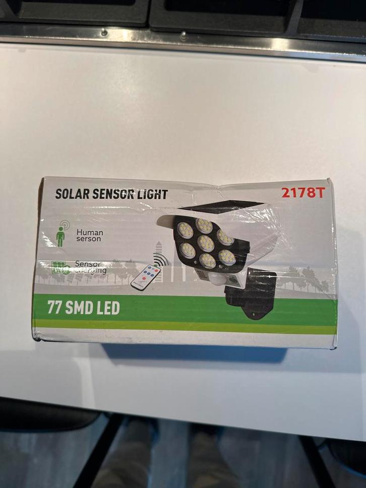 Solar Sensor Lamp met Bewegingssensor - Nieuw!, Tuin en Terras, Buitenverlichting, Nieuw, Wandlamp, Kunststof, Minder dan 50 watt
