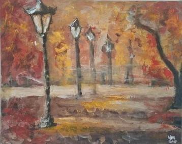 Herfsttafereel op Canvas 40x50 beschikbaar voor biedingen