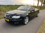 Saab 9-3 1.8 T Cabrio 2004 Zwart, Auto's, Voorwielaandrijving, 1998 cc, Beige, 4 cilinders
