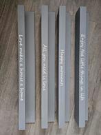 Wandplanken met teksten - Set van 4, Huis en Inrichting, Ophalen of Verzenden, Zo goed als nieuw