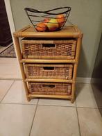 Bamboe ladekastje, Ophalen, Minder dan 50 cm, Zo goed als nieuw, 3 of 4 laden