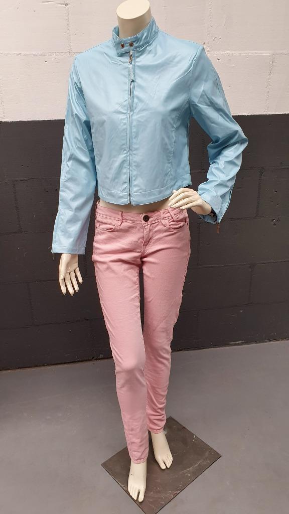 Lakjasje Foxy, lichtblauw, nepleer look. Maat XS, mt 34. S25, Kleding | Dames, Jasjes, Kostuums en Pakken, Gedragen, Maat 34 (XS) of kleiner