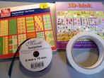 3D blok, papier blok, dubbelzijdig tape en satijn lint, Ophalen of Verzenden, Zo goed als nieuw, Materiaal