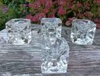 Vintage SKLO Union Kubus Kandelaars Rudolf Jurnikl Ice Cube, Ophalen of Verzenden
