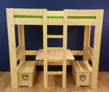 Hoogslaper met tafel en bankjes in 2 stappen een stapelbed beschikbaar voor biedingen