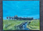 Zwarte Dijk Kampen, olieverf op canvas. Heldere kleuren., Antiek en Kunst, Ophalen