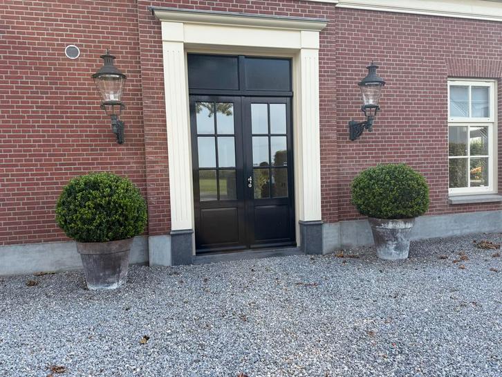 Twee grote Ilex Crenata (>70cm)in handgemaakte stenen potten, Tuin en Terras, Planten | Tuinplanten, Vaste plant, Overige soorten