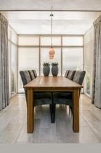 Eetkamertafel teak, z.g.a.n, Ophalen, Teakhout, 50 tot 100 cm, Zo goed als nieuw