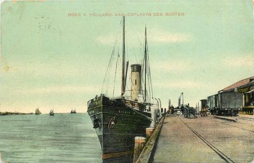 (388-129-035) Hoek van Holland Aanlegplaats der booten, Verzamelen, Ansichtkaarten | Nederland, Zuid-Holland, Verzenden