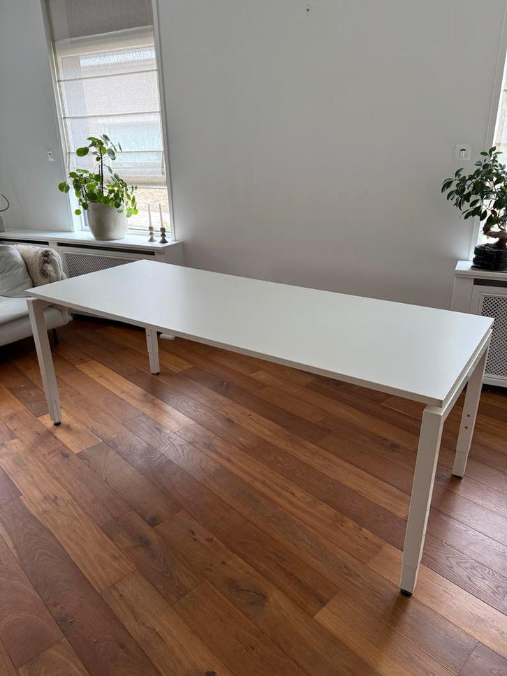 Wit Bureau 200x80 - In Hoogte Verstelbaar, Huis en Inrichting, Tafels | Eettafels, Zo goed als nieuw, 50 tot 100 cm, 200 cm of meer