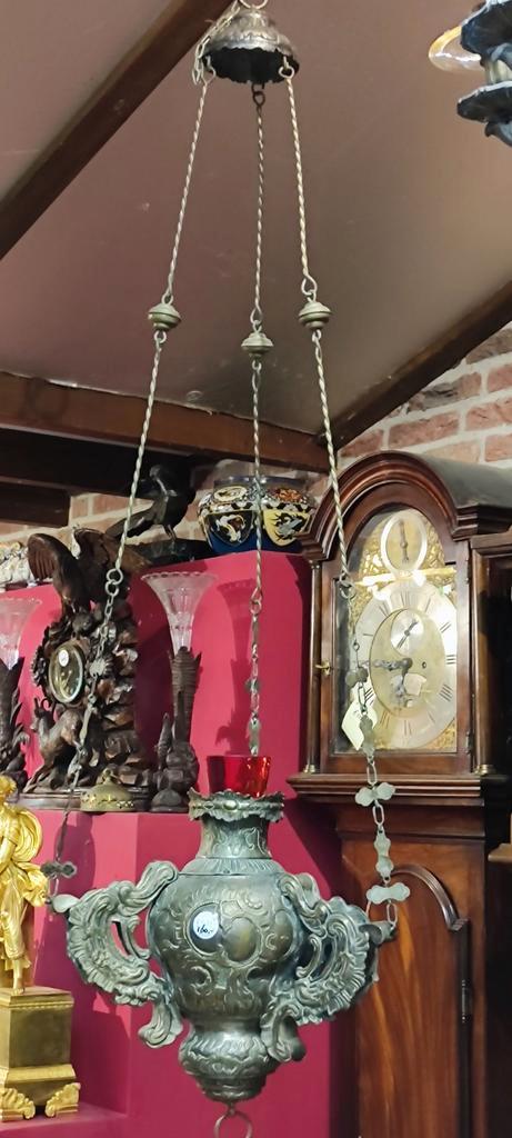 Antieke godslamp 140 cm hoog. €160., Antiek en Kunst, Antiek | Religie, Ophalen