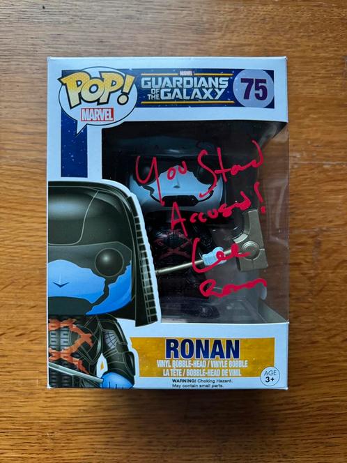 Funko pop Ronan Guardians of the galaxy marvel SIGNED, Verzamelen, Poppetjes en Figuurtjes, Zo goed als nieuw, Ophalen of Verzenden
