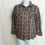 Stoere bruingeruite blouse. Mt M merk Forecast, Kleding | Dames, Maat 38/40 (M), Bruin, ., Ophalen of Verzenden