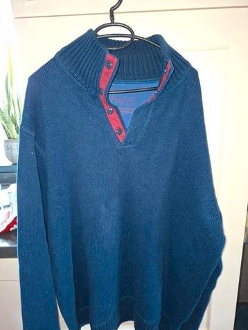 Stoere warme trui HUMAN NATURE maat 3XL blauw rood kraag beschikbaar voor biedingen