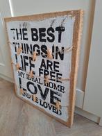 tekstbord jute, Ophalen of Verzenden, Zo goed als nieuw