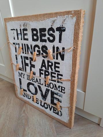 tekstbord jute beschikbaar voor biedingen