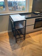 Bartafel met 2 stoelen - Stalen frame, Huis en Inrichting, Ophalen, Gebruikt, Inclusief barstoelen