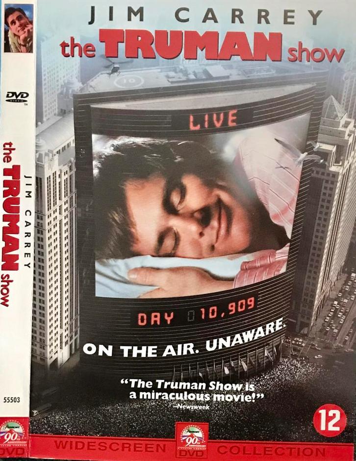 DVD - Truman Show - Jim Carrey, Cd's en Dvd's, Dvd's | Klassiekers, Zo goed als nieuw, Komedie, 1980 tot heden, Alle leeftijden