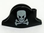 Lego Minifigure Headgear Hat Pirate Bicorne with White Skull, Ophalen of Verzenden, Gebruikt, Losse stenen, Lego