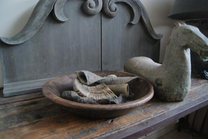 **OPHEFFINGSUITVERKOOP** oud houten schaal stoer landelijk, Huis en Inrichting, Woonaccessoires | Schalen en Manden, Nieuw, Rond