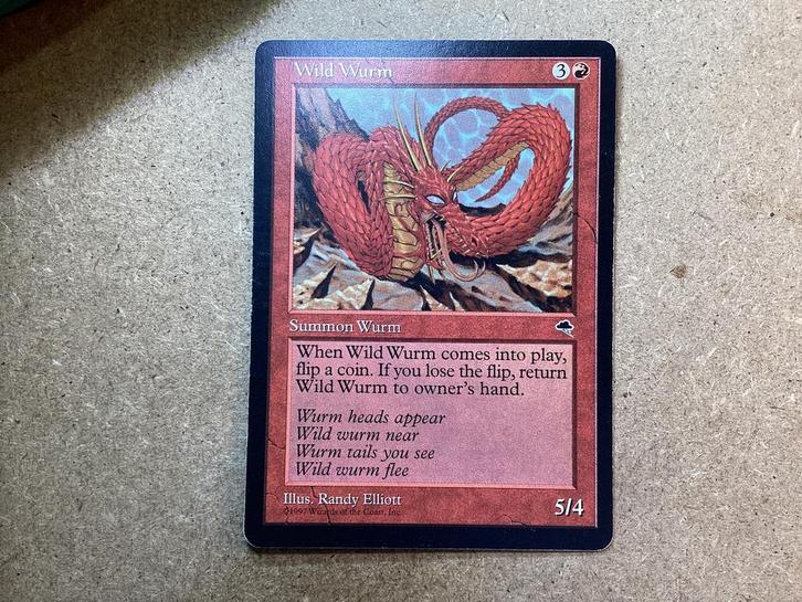 1x Wild Wurm (Light Played), Hobby en Vrije tijd, Verzamelkaartspellen | Magic the Gathering, Gebruikt, Losse kaart, Ophalen of Verzenden