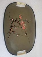 Vintage Dienblad met  Chinese bloemenmotief, Ophalen of Verzenden, Gebruikt, Ovaal, Hout