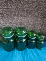 4 vintage apotheker glazen potten kleur groen, Antiek en Kunst, Ophalen of Verzenden