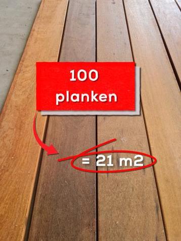 PROMOTIE BUNDEL bijna 22m2 VLONDERPLANK 21x145x1550 ITAUBA beschikbaar voor biedingen