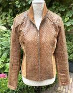 Biba leren jasje maat 38[v], Maat 38/40 (M), Bruin, Ophalen of Verzenden, Zo goed als nieuw