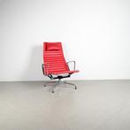 1x Vitra Eames EA 124 + 125 Set Rood Leer – Chroom, Huis en Inrichting, Niet ingevuld, Niet ingevuld, 75 tot 100 cm, Ophalen of Verzenden