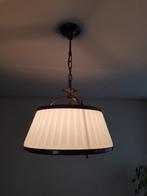 hanglamp messing met geribbeld glas, Huis en Inrichting, Lampen | Hanglampen, Ophalen of Verzenden, 'T Olde Gre-j, Info@toldegrej.nl