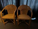 2 Stevige rieten kuip stoelen, Ophalen, Gebruikt, Bruin, Twee