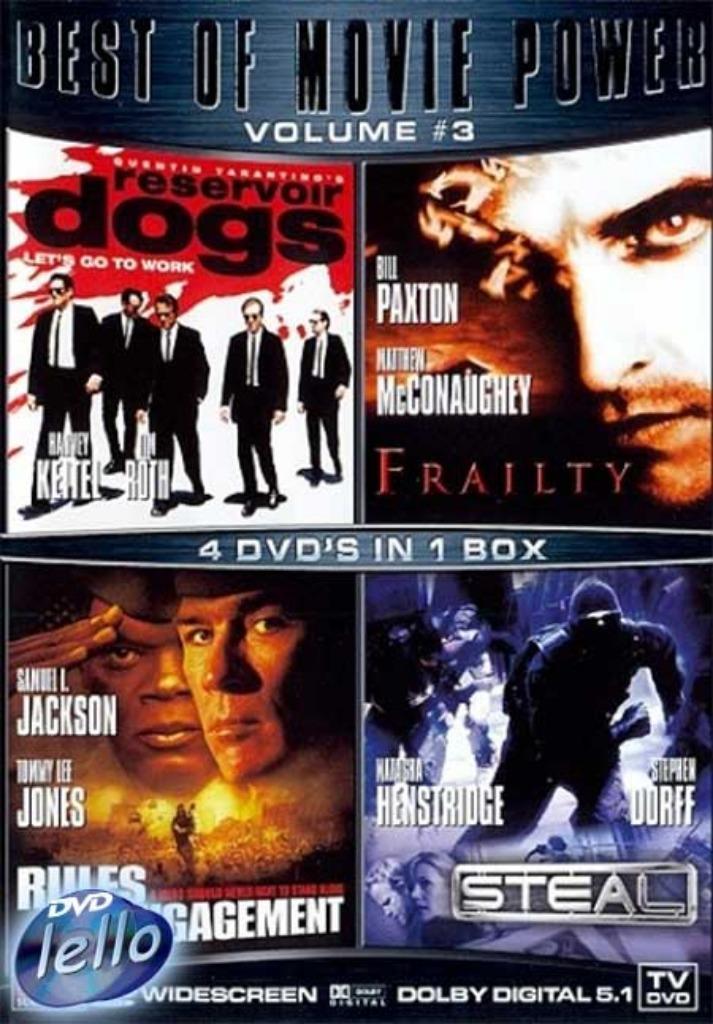 Reservoir Dogs, Frailty, Rules of Engagement & Steal, OS NL, Cd's en Dvd's, Dvd's | Thrillers en Misdaad, Zo goed als nieuw, Actiethriller