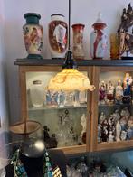 Uraniumglas gemarmerde glazen lamp, Ophalen of Verzenden